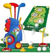 Liberry Toddler Golf Set for 2 3 4 5 Years Old Boys Girls, Upgraded Kids Golf Cart with Golf Corn...