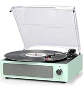 Record Player for Vinyl with Speakers Turntable Vinyls Records Belt-Driven Turntables 3-Speed 3 S...