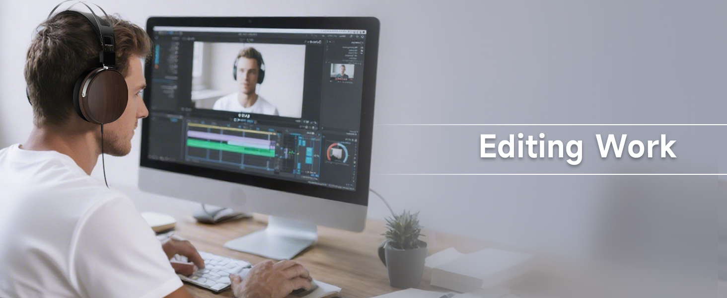 video editing, mixing, PC, Mac, studio headset, Professional over ear headphones