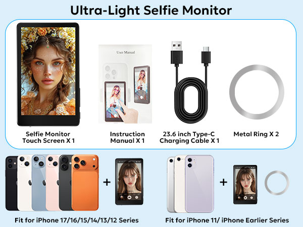 back camera selfie monitor