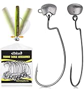 Dovesun Ned Rig Jig Heads Weedless Jig Head for Bass Fishing Swimbait Jig Head Shaky Ned Rig Hook...