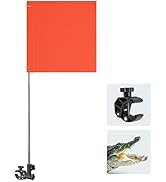 KEMIMOTO Orange Boat Flag with Alligator Mount, 360° Adjustable Water Ski Flag Boat, 13.1'' x 12....