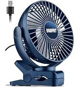 VANPRT 6'' USB Powered Desk Clip on Fan,Small But Powerful,Office Fan, Personal Fan, Portable Sma...