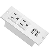 Furniture Recessed Power Strip, Recessed Desk Outlet with USB, in Conference Desk Recessed Power ...