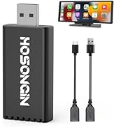 HOSONGIN Carplay Wireless Adapter for iPhone iOS 12+ Small Car Play Dongle for OEM Wired CarPlay ...