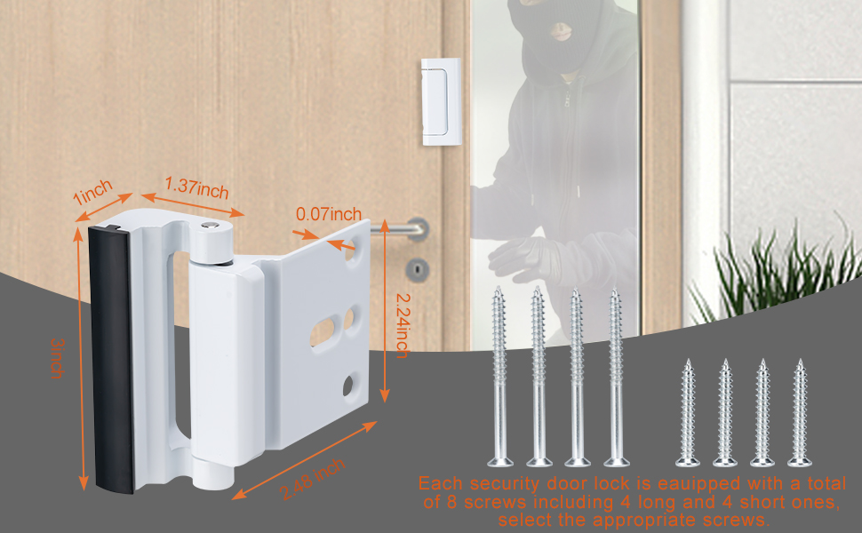 Door Lock for Front Door Kids Safety - Home Security Door Reinforcement Lock Child Proof Locks