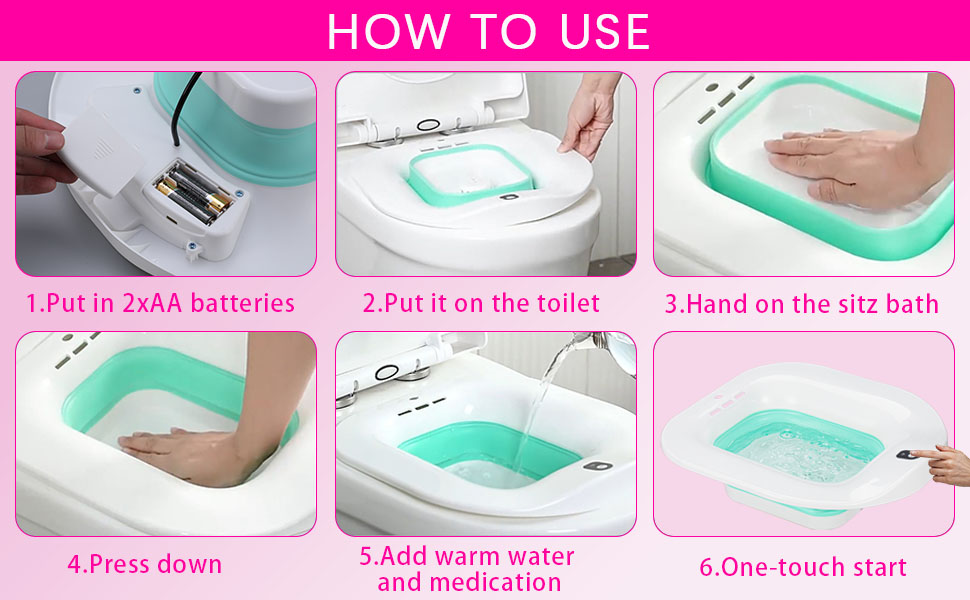 Electric Sitz Bath Hemorrhoids Toilet Seat Postpartum Care Basin Salts Bowl Women Men Sits Soak Tub