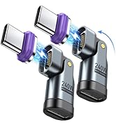 PD 240W 16PIN USB C Magnetic Adapter(2Pack)/USB C 90 Degree Adapter/Right Angle USB Adapter/C to ...