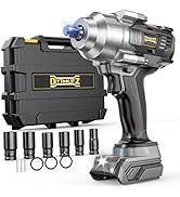 DIYtoolifz Cordless Impact Wrench 1/2" Compatible with DeWalt 20v Battery, 750 Ft-lbs High Torque...