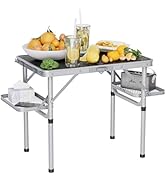 Titanker Folding Camping Table Small 2ft, Small Folding Table Portable with 50% Extra Space, Fold...