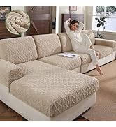 OHSIO Couch Cushion Covers, Super Soft Thicker Fleece Sofa Cover Stretch Sectional Sofa Slipcover...