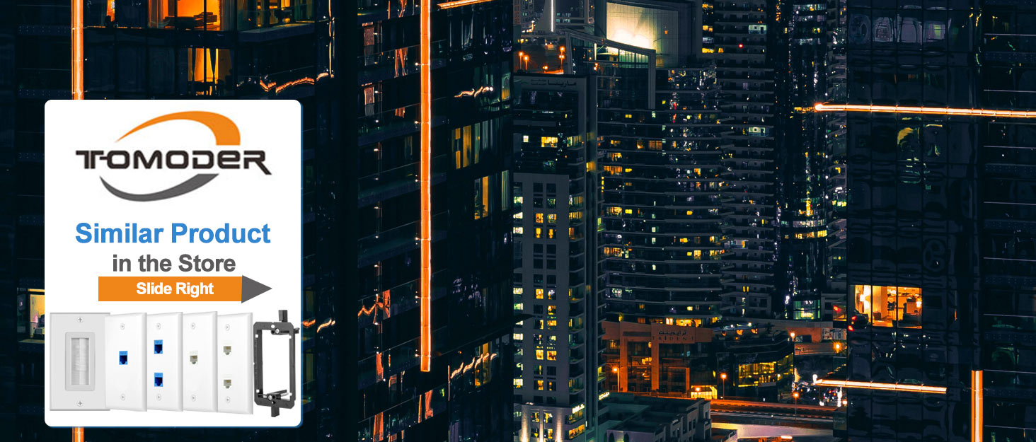 Ethernet Wall Plate Cat6 1Port Keystone Network Jack RJ45 Inline Connector Gang Mounting Bracket