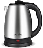 DEZIN Electric Kettle Upgraded, BPA Free 2L Stainless Steel Tea Kettle, Fast Boil Water Warmer wi...