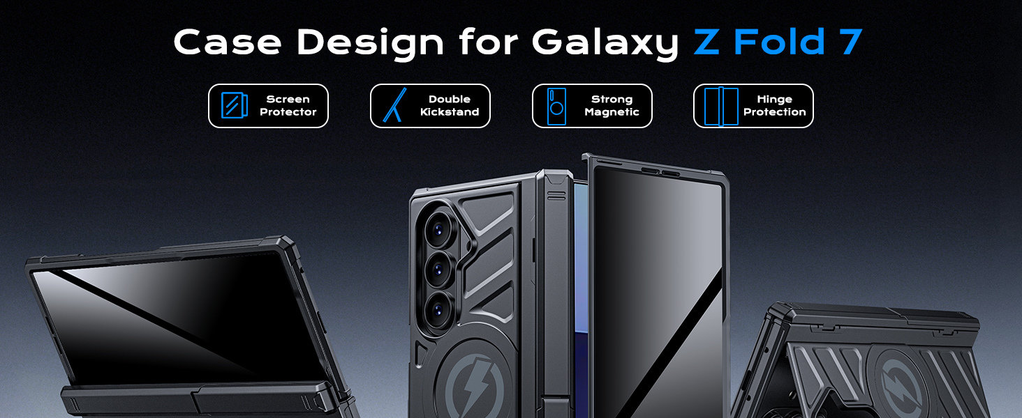 For Samsung z fold 7 case Privacy Black