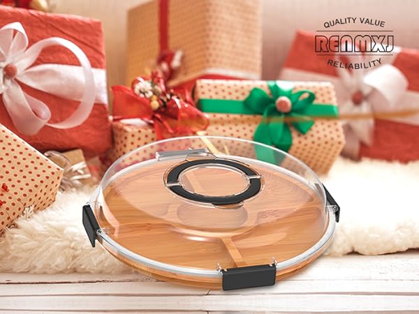 Renmxj Charcuterie Board with Clear Lid, Travel Portable Cheese Board Charcuterie Boxes