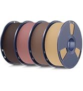SUNLU Wood PLA Filament Bundle 1.75mm 4KG, Real Wood Fiber Added 3D Printer Filament, 4 pcs 1kg S...