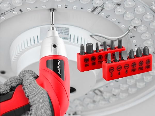 Hi-Spec 19pc 3.6V Red USB Small Power Screwdriver &amp;amp; Home DIY Tool Kit Set