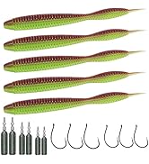 Drop Shot Baits Finesse Fishing Worms for Bass Fishing Soft Plastic Worms Drop Shot Rig Rubber Wo...
