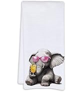 Cabana Bro Funny Cocktail Elephant Kitchen Towels, Elephant Gifts for Women Dish Tea Towels for K...