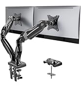 HUANUO Dual Monitor Stand - Full Adjustable Monitor Desk Mount Swivel Vesa Bracket with C Clamp, ...