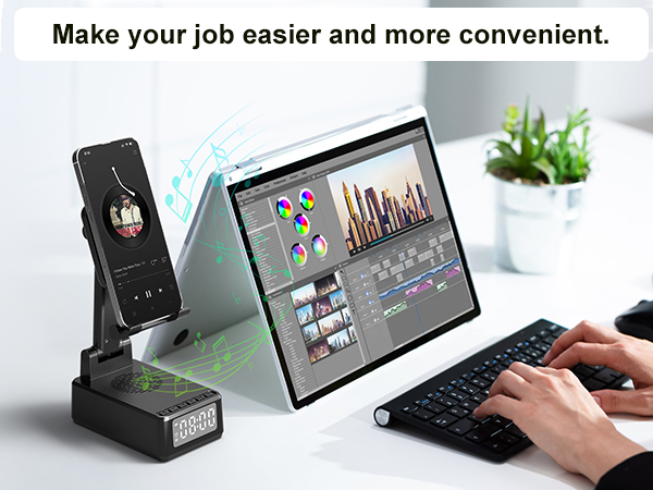 phone stand with speaker