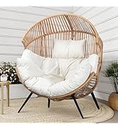 Shintenchi Wicker Egg Chair Outdoor Rattan Patio Chair with Cushion,Oversized Patio Lounge Chairs...