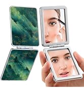 dcdcee Pocket Mirror, Small Travel Mirror with Magnification, Portable Double-Sided Magnifying Co...