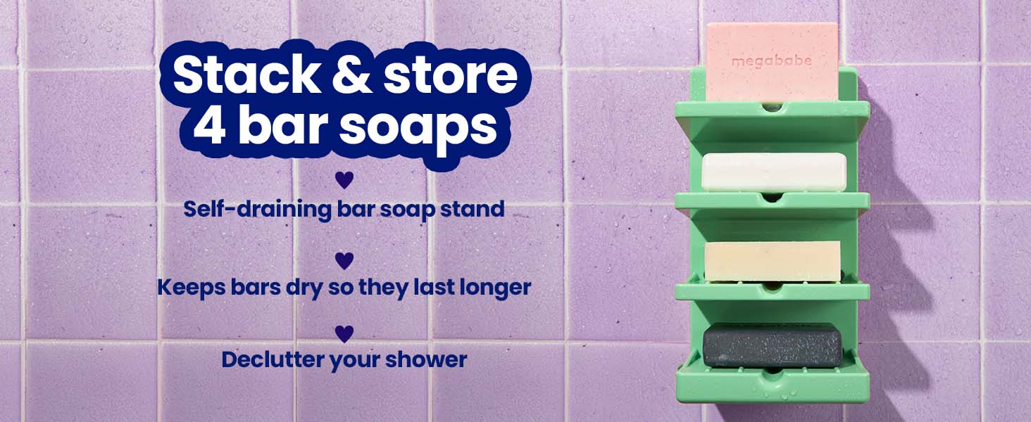 Bar soap tower with caption stack and store 4 bar soaps.