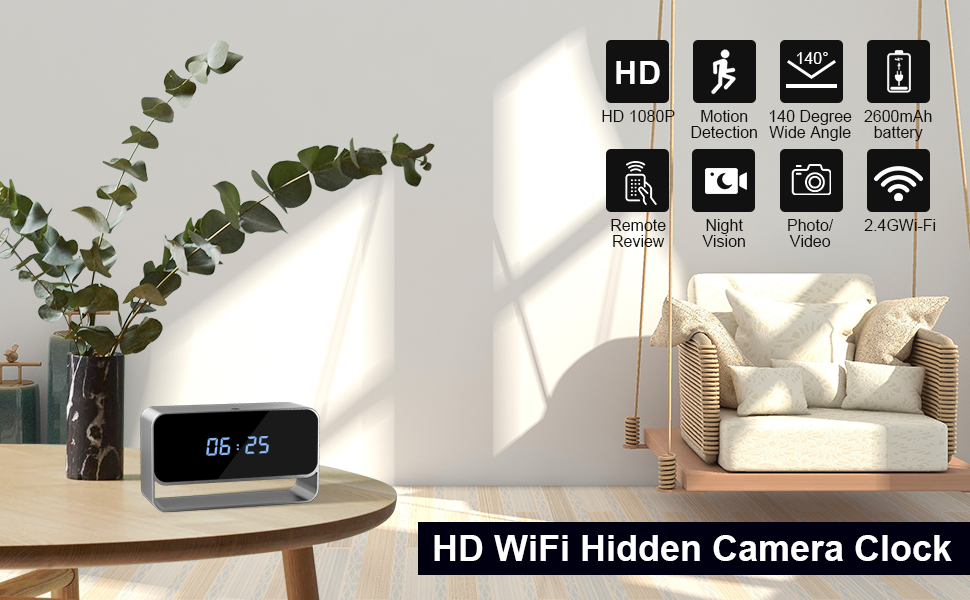 hidden camera clock