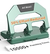 AFMAT Heavy Duty 3 Hole Puncher, 40-Sheet Three Hole Punch Heavy Duty, 50% Reduced Effort Paper P...