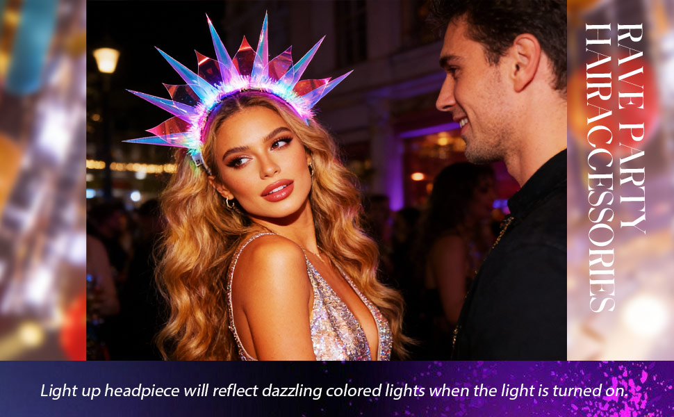 light up crown headbands for women light up headband rave headpiece for women led glow crown