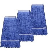 kCarpoly 3-Pack Heavy mop Header-Commercial Industrial-Grade Blue Cotton Ring-Shaped Wet use mop ...