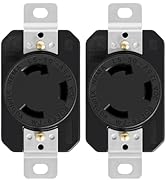 Yomiuwo 2 Pack NEMA L5-30R 30A 125V Heavy-Duty Locking Receptacle – Impact-Resistant Nylon Housin...