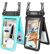 Niveaya Double Space Waterproof Phone Pouch - 2 Pack, Waterproof Phone Lanyard Case with iPhone 1...