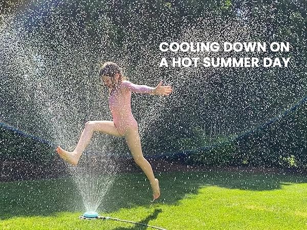 New England Garden Tools 400001 9 Multi-Pattern Turret Spot Watering Sprinkler Cooling Down