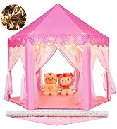 Monobeach Princess Tent Girls Large Playhouse Kids Castle Play Tent with Star Lights Toy for Chil...