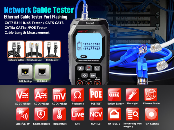 NOYAFA NF-8509 Network Cable Tester with Digital Multimeter