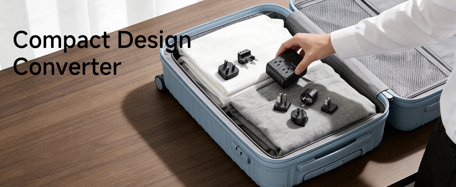 220v to 110v voltage converter for us to europe travel plug adapter power converter adapter combo