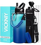 32oz/40oz/64oz Insulated Water Bottles - Vacuum Double Walled Cold-48H Hot-24H, Water Bottle w/St...