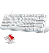 MageGee 60% Mechanical Keyboard, Gaming Keyboard with Red Switches and Sea Blue Backlit Small Com...