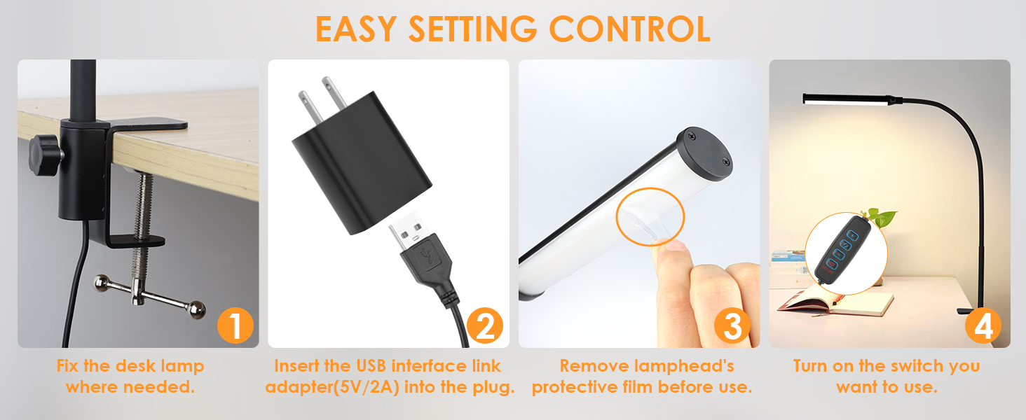 led desk light study lamp usb desk lamp