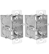 2-1/2'' Deep Switch Box, 1-Gang Metal Electrical Box, Length 2.5'', Width 4.22'', Height 2.63'', ...