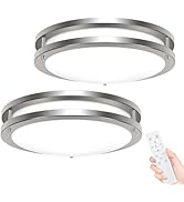 hepside 2Pack Flush Mount LED Ceiling Light with Remote, Dimmable&amp; 3000K-6500K Adjustable Ceiling...
