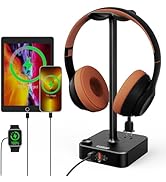 cozoo Headphone Stand with USB Charger Desktop Gaming Headset Holder Hanger with 3 USB Charger an...