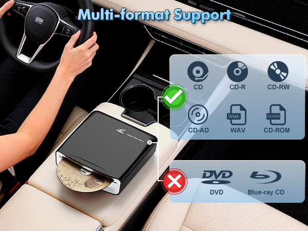 portable cd player for car with AUX port