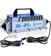 DC HOUSE 36V 25A Lithium Battery Charger, 900W Fast Charger, Charging Efficiency = 93%, IP65 Wate...