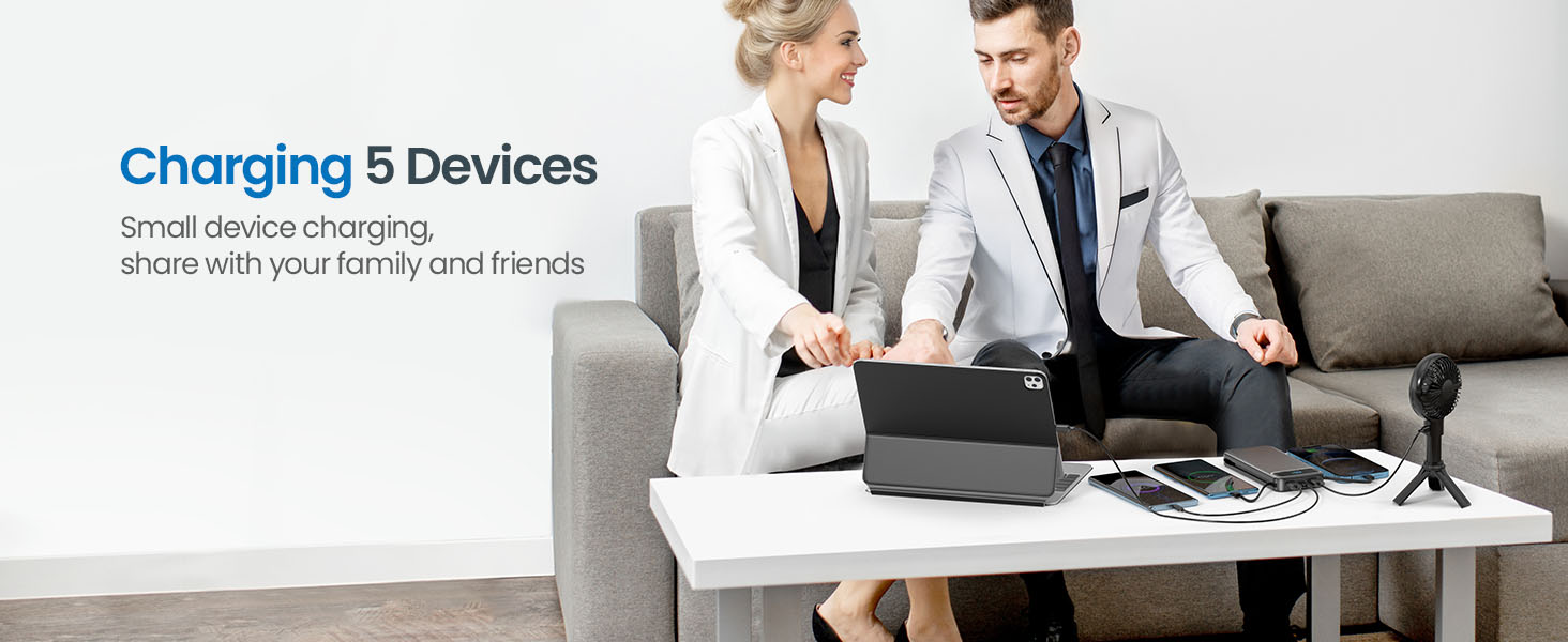 5 Devices Charge simultaneously