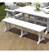 WestinTrends Malibu 65" Outdoor Dining Bench, All Weather Resistant Poly Lumber Patio Garden Benc...
