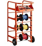 VEVOR Wire Spool Rack, 11 Rods, Multi-Spool Wire Rack Dispenser, Cable Caddy with Wheels, Cable H...