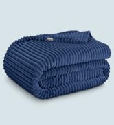 Bare Home Textured Fleece Blanket - Twin/Twin Extra Long - Ultra-Soft Lightweight for Bed, Sofa, ...